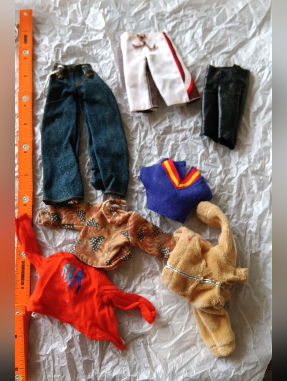 Clothing Pieces With Peach Ruffle Tulle Doll Dress